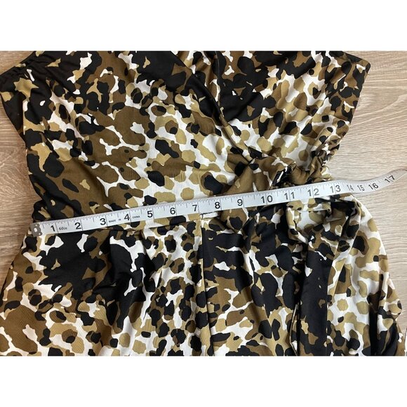 Emma and Michele Medium Sleeveless Patterned Dotted Faux Wrap Midi Dress - Picture 12 of 12